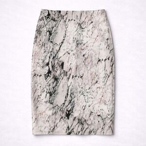 Zara Marble Print Pencil Skirt Womens Small NWT Office Work